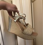 UGG Straw Metallic Wedges