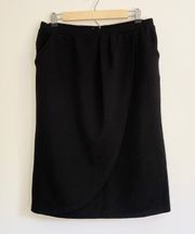 Black Textured Midi Skirt  Size Medium