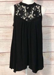 Gentle Fawn GXF Black Lace High Neck Sleeveless Blouse Size S