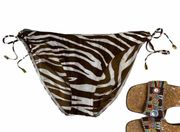 new MK Michael Kors ☀︎︎ Animal Print Side Tie Bikini Bottom ☀︎︎ Gold Hardware ☀︎