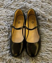 Faux Leather Mary Jane Ballet Flats 