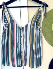 Saltwater LUXE Beach Vacation Striped Tank Top | Size: XS