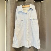 J McLaughlin light blue button down top spandex