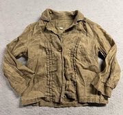 Olive Green Khaki 100% Linen Lightweight Jacket Blazer Size Small EUC