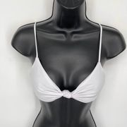 Naked Wardrobe Swim White Knotted Bikini Top NEW Womens Sz M Style SW1050T