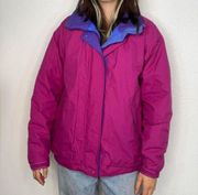 Patagonia Vintage Jacket Full Zip Womens 10 M Pink Blue Nylon Bomber Coat