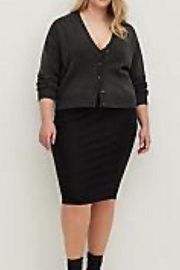 Torrid Ponte Pencil Pull On Split Back Skirt Black Plus Size 2X