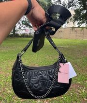 New Juicy Couture Juicy Puff Half Moon black Crossbody Liquorice bag
New