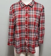 Roommates red flannel button down size xl