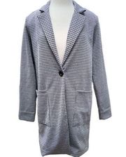 PHILOSOPHY SBrown Houndstooth Single Button Long Blazer Jacket Women’s size Smal