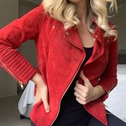 Red Suede Leather Jacket