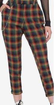 Hot Topic Pants Womens Juniors XS Rainbow Plaid NO Chain Not Included