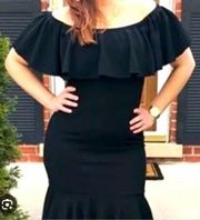 NWT LulaRoe Cici Off the Shoulder Dress in Black