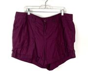 Maurice’s Plum Purple Lightweight Breathable Rolled Hem Plus Size Shorts 18