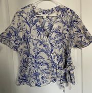 Floral Wrap Blouse