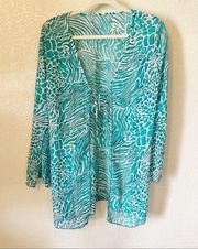 Animal Print Sheer Swimsuit Coverup