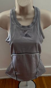 Adidas by  Climalite Gray Cut Out Back Raw Seaming Top, size S