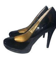 Colin Stuart black patent leather  platform stilettos  8.5