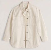 NEW Abercrombie & Fitch Denim Shirt Jacket XS Cream