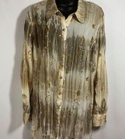 Peter Nygard Button Down Sequin Accent Blouse