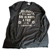 Gildan Funny Christmas black long sleeve T-shirt size XL