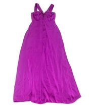 Jill Stuart Dress Womens 0-2 X Small Purple Crepe Cutout Long Gown Strapless