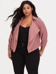 Torrid Mauve Twill drape Front jacket Blazer