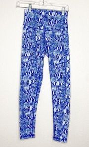 Soulcycle Blue Patterned High Waisted Leggings Small