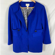 Chicos Blue Jacket Size 1 Petite / Medium Petite