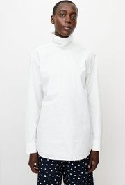 Dries Van Noten High Collar Cotton Shirt in White Size 34