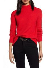 Halogen Chinoise Ribbed Turtleneck Sweater Red