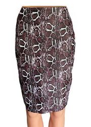 NWT ~ Snakeskin Animal Print Faux Leather Pencil Mini Skirt by SHINESTAR~ MEDIUM