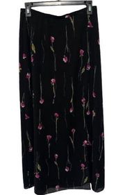 Vintage Susan Bristol Black Floral Cottagecore Maxi Midi Skirt