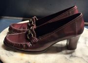 RSVP Burgundy Block Heel Copper Buckles Size 8 Great Condition  Never Wo…