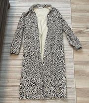 Leopard denim coat