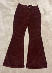 Maroon/brown Corduroy Flare Jeans 