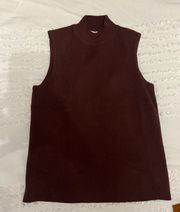 Maroon Mock neck Tank Top