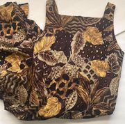 Vintage 90s animal print jungle sleeveless column maxi dress, size 12