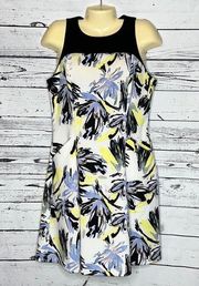 Chaps NWT Size 12 Black - Abstract Floral Print Fit & Flare Dress w/ Pockets