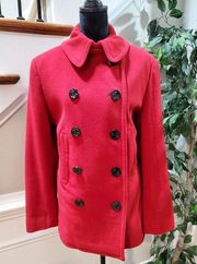 American Living Women's Red Wool Long Sleeve Double Breasted Peacoats Size XL