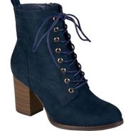 new JC  blue faux suede lace-up ankle boots women’s Size 9