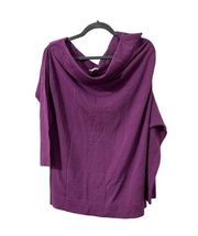 Reiss Asymmetrical Merino Wool Purple Blouse Size L