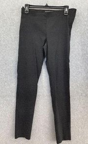 Primark Women's Micro Dotted Pants Black Size 8 Side Zip Straight Slim