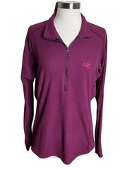 Arcteryx  Pullover Womens XL Purple Delta LT 1/2 Zip Polartec Waffle Knit