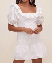 NEW  Patina Puff Sleeve Lace Mini Dress in White