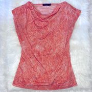 The Limited Orange and White Zebra Print Cowl Neck Sleeveless Top