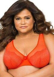 Ashley Stewart Soft Cup Bra Orange Underwire 44DDD