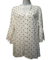 Anthropologie Splendid Lacy Polka Dot Bell Sleeve Blouse Size S