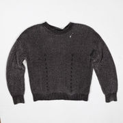 Ted Baker Innia Chenille Ultra Soft Knit Crew Neck Star Embellished Sweater Gray