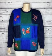 Susan Graver Studio NWT Size 3X Floral Embroidered Long Sleeve Sweater Top